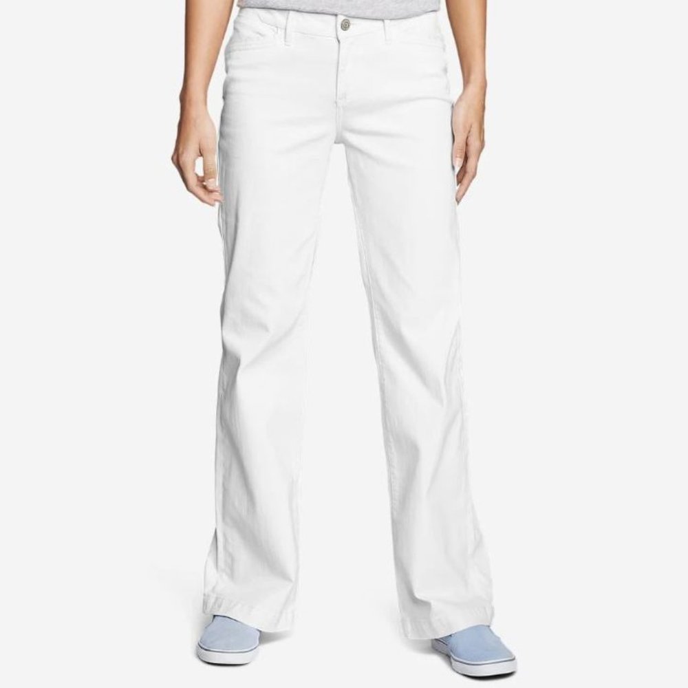 NWT Eddie Bauer White Curvy Denim Trousers